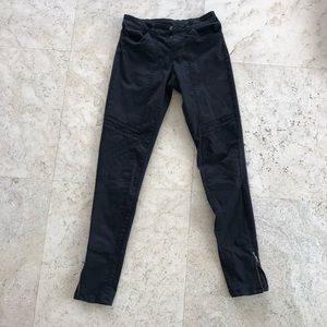 Black moto pants with zippers